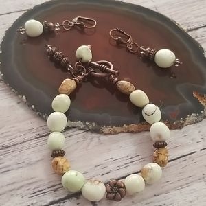 Lemon Crysophrase & Picture Jasper bracelet